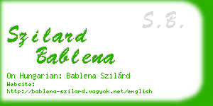 szilard bablena business card