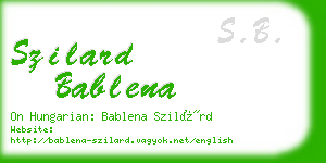 szilard bablena business card